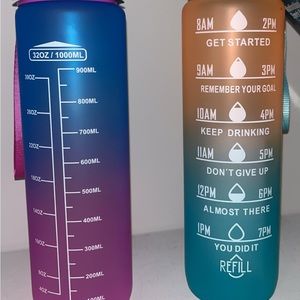 Colorful fitness water bottle. Great for keeping control of your water intake.